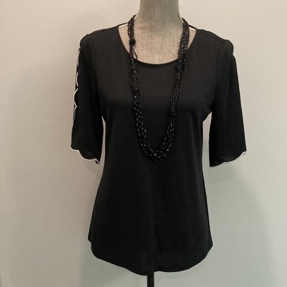 CALVIN Klein Black Short Sleeve Top - Picture 3 of 14